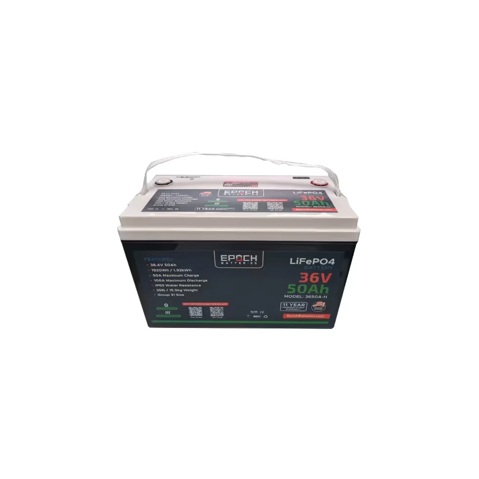 Epoch 36V 50Ah Marine Lithium Battery – Essential Series Heated & Bluetooth LiFePO4 Deep Cycle