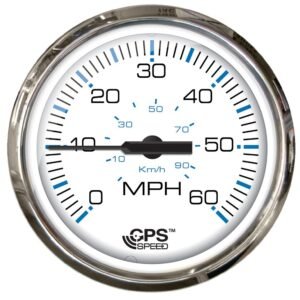 Faria Chesapeake White SS 4 Studded Speedometer – 60MPH (GPS)