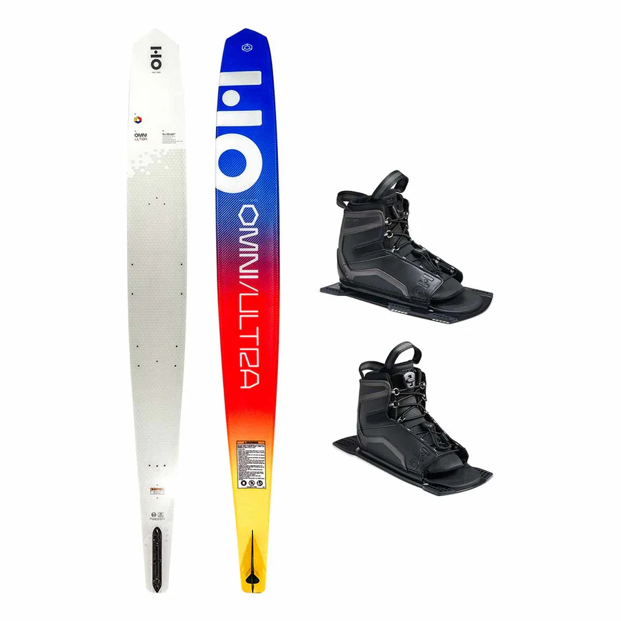 HO Omni Ultra White Slalom Ski w/ Double Stance UltraLite Bindings