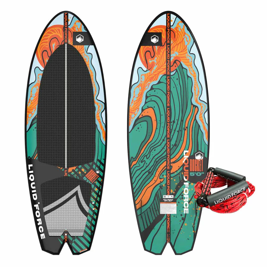 Liquid Force Rocket Wakesurf Board w/ Surf Rope