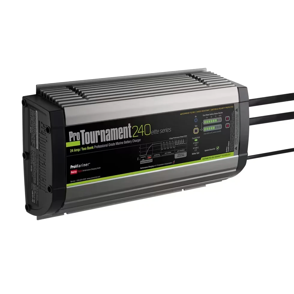 ProMariner Pro Tournament 240 Elite Series Triple Marine Battery Charger – 12/24/36 V – 24 Amps – 3 Banks