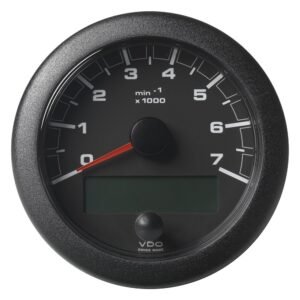 Veratron 3-3/8 (85MM) OceanLink NMEA 2000 Tachometer – 7000 RPM – Black Dial & Bezel